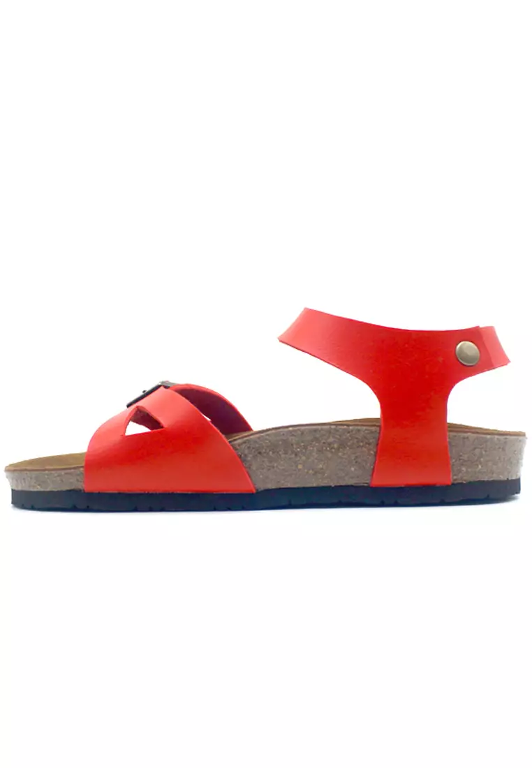 Red and white best sale sandals