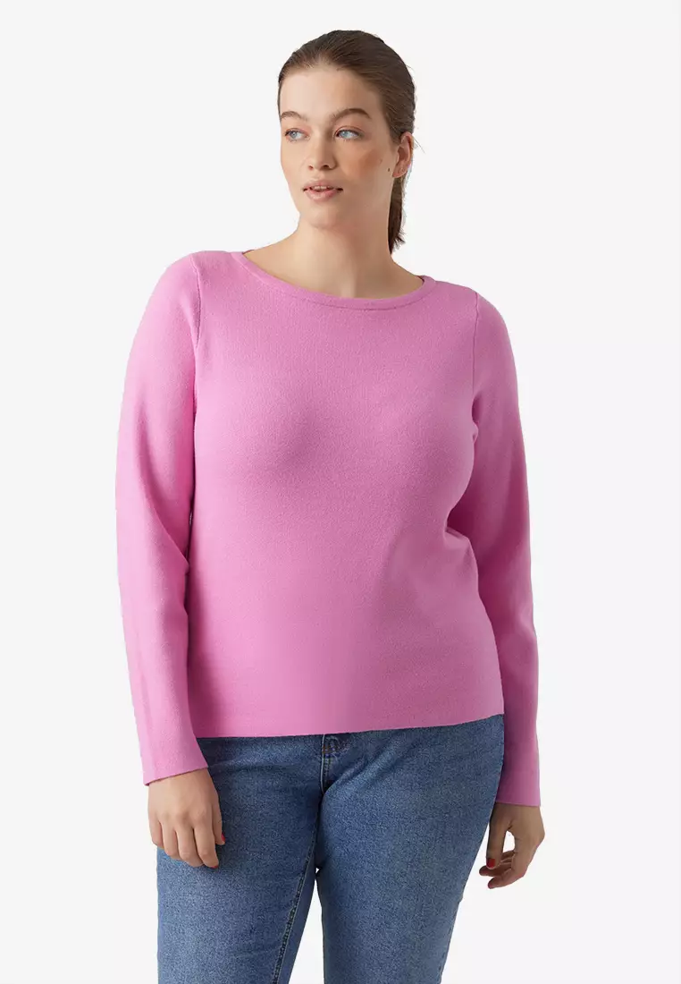 Plus size online boat neck sweater