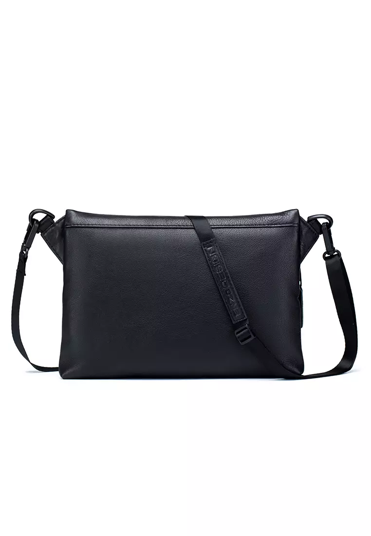 ENZODESIGN Leather Flat Crossbody Bag / Sling Bag