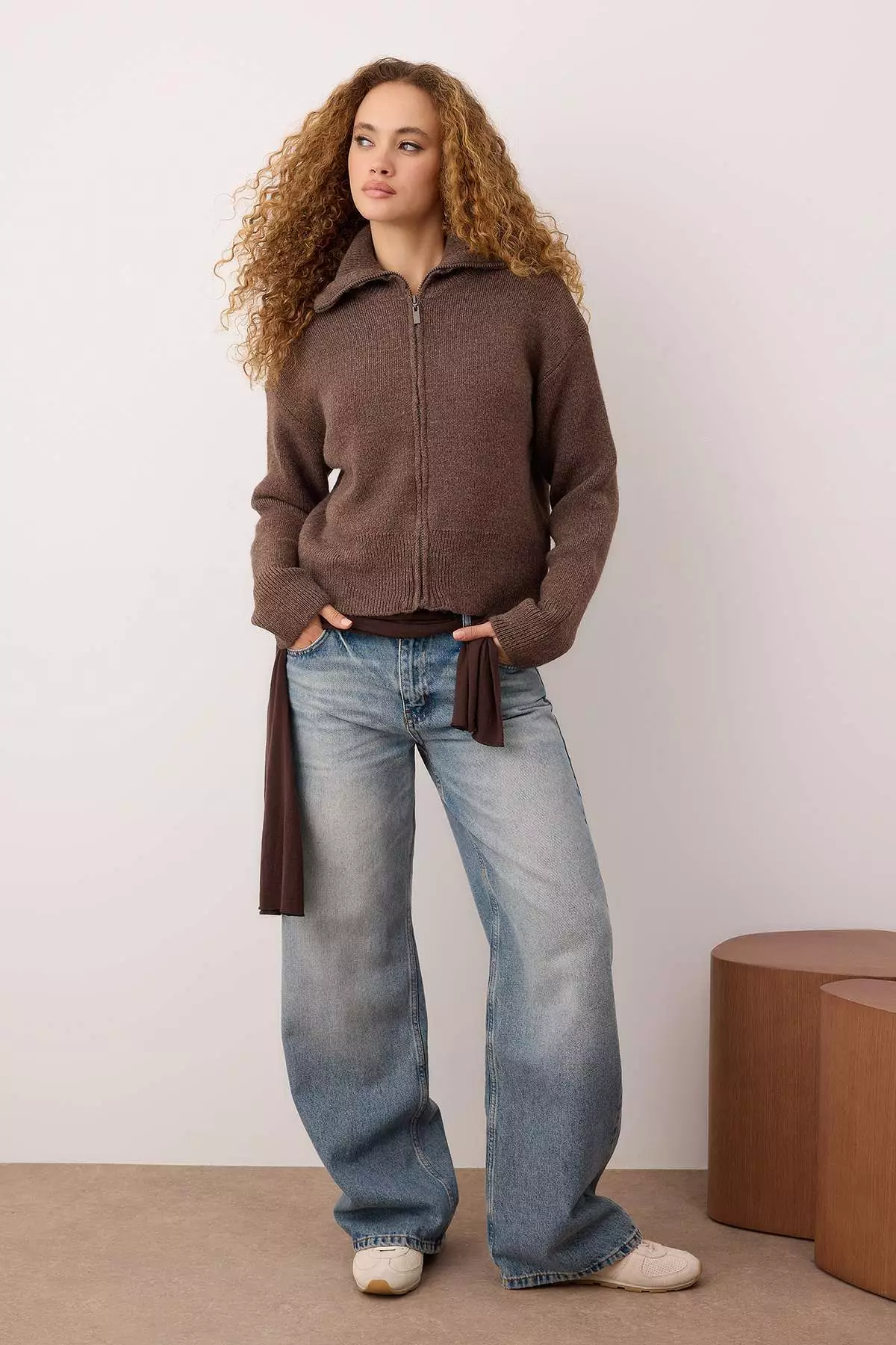 Mink Wardrobe Essentials Soft Textured Wide Pattern Knit Cardigan