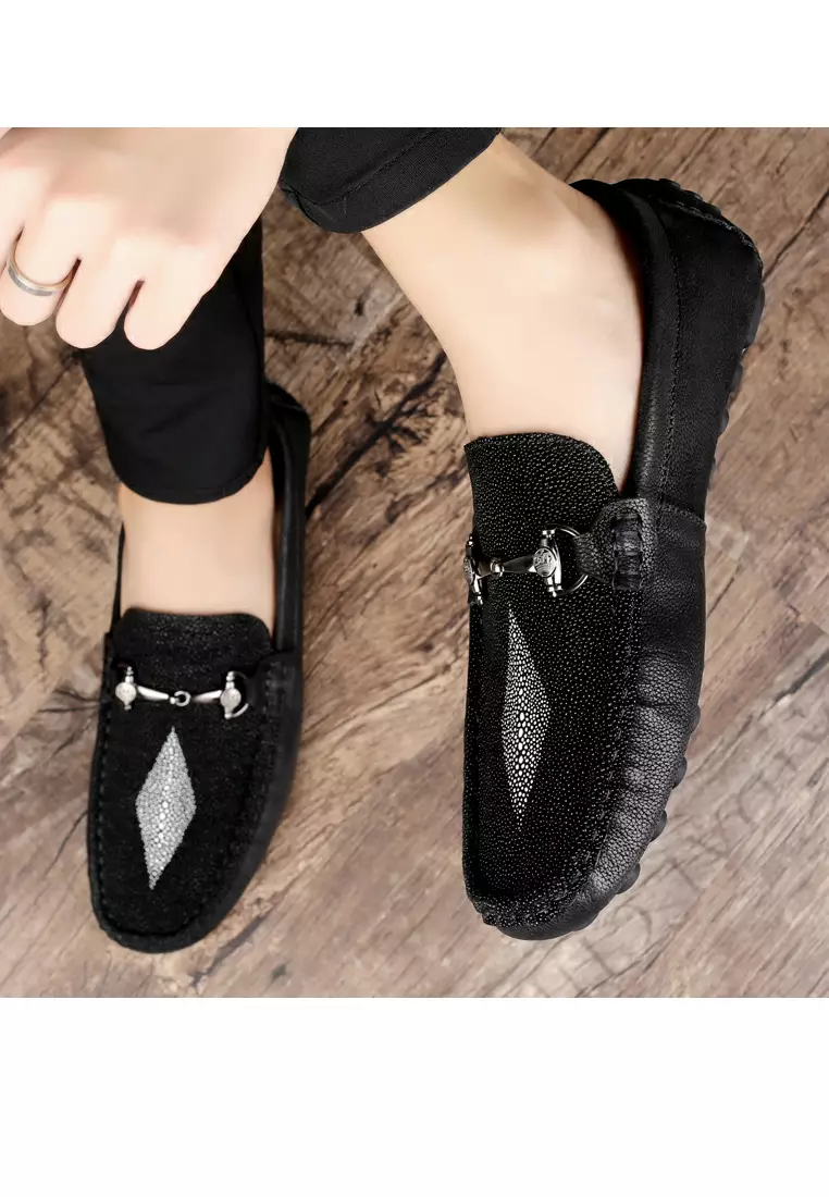 Embossed Cowhide Loafers & Boat Shoes YY9705