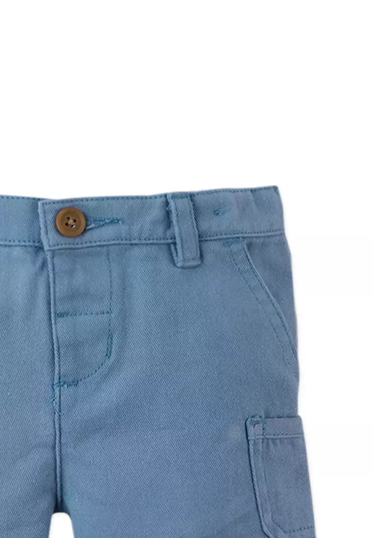 Baby Josh Fine Twill Bermuda Shorts With Patch Pockets