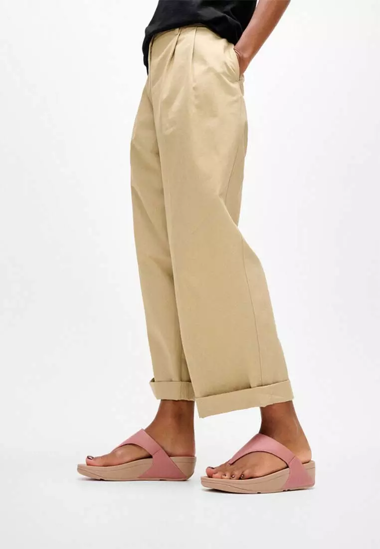 FitFlop LULU Leather Toe-Post Sandals - Rust Rose (I88-D62)