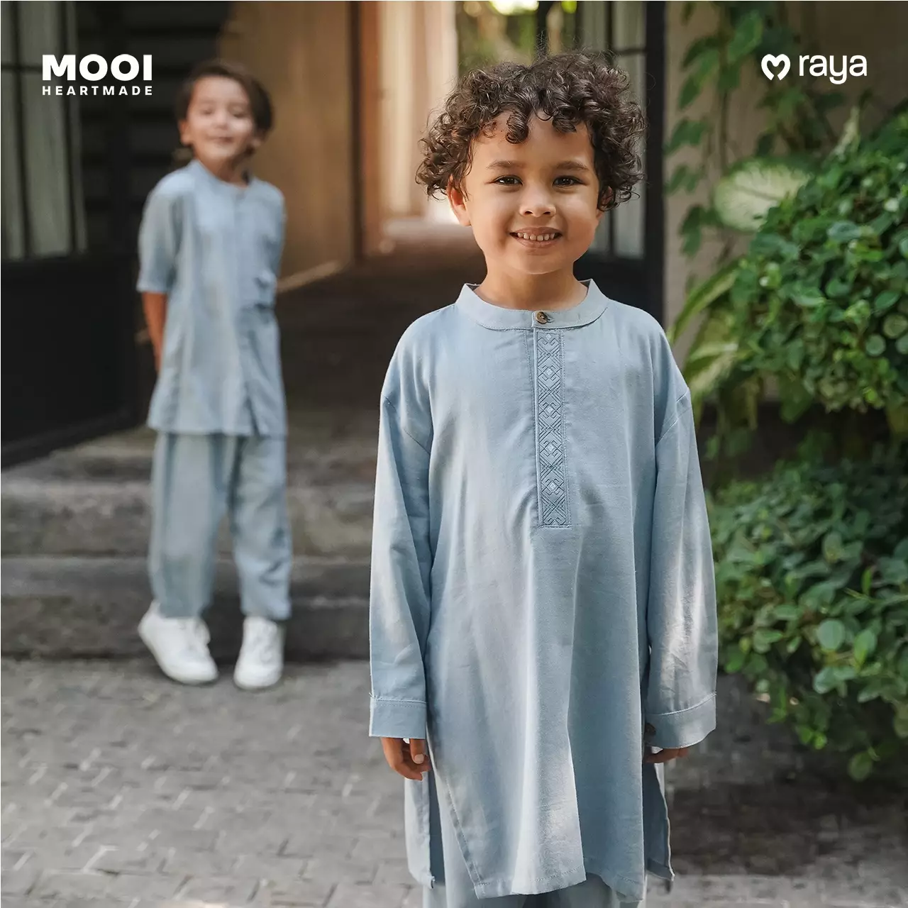 Mooi Rais Koko Set Setelan Koko Anak - Greyish Brown