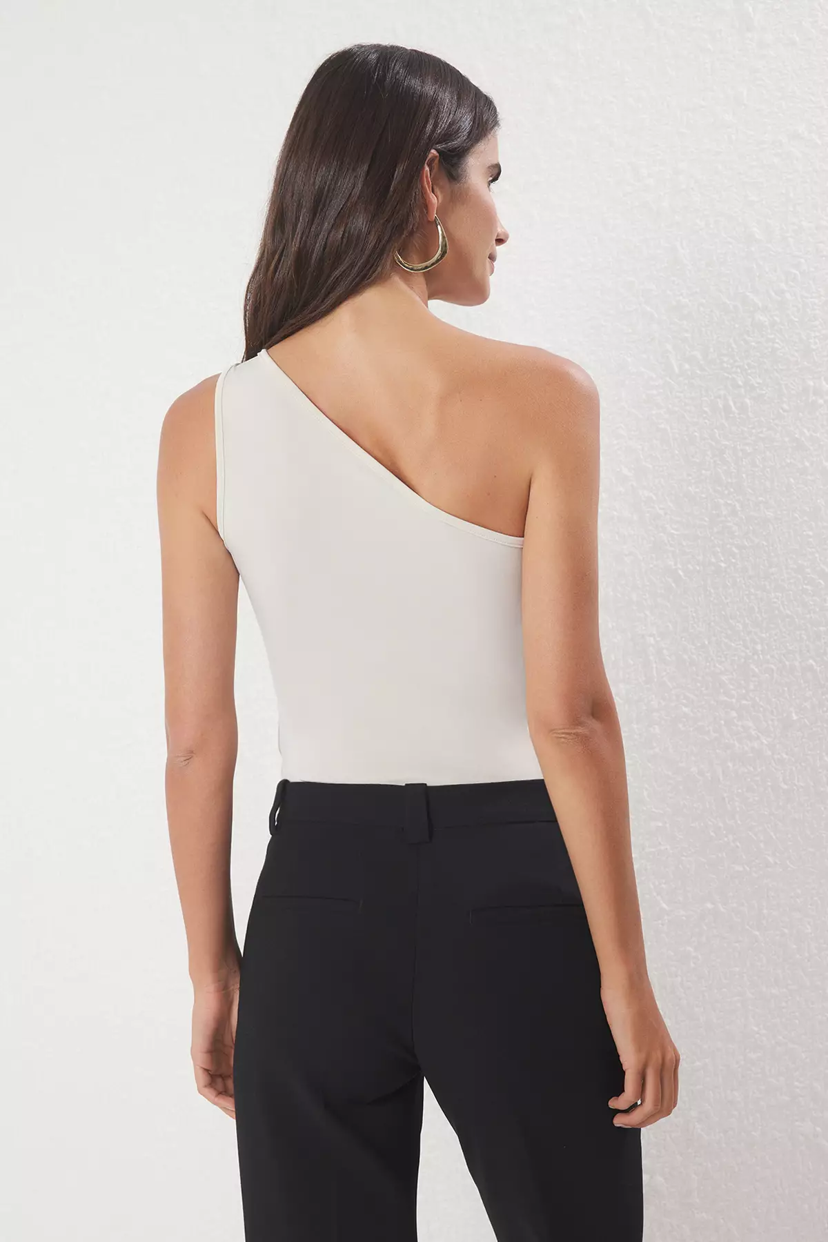 Stone Buckle Accessory Detail Fitted/Fits the Body Snap Elastic Knitted Bodysuit TWOSS25BD00001