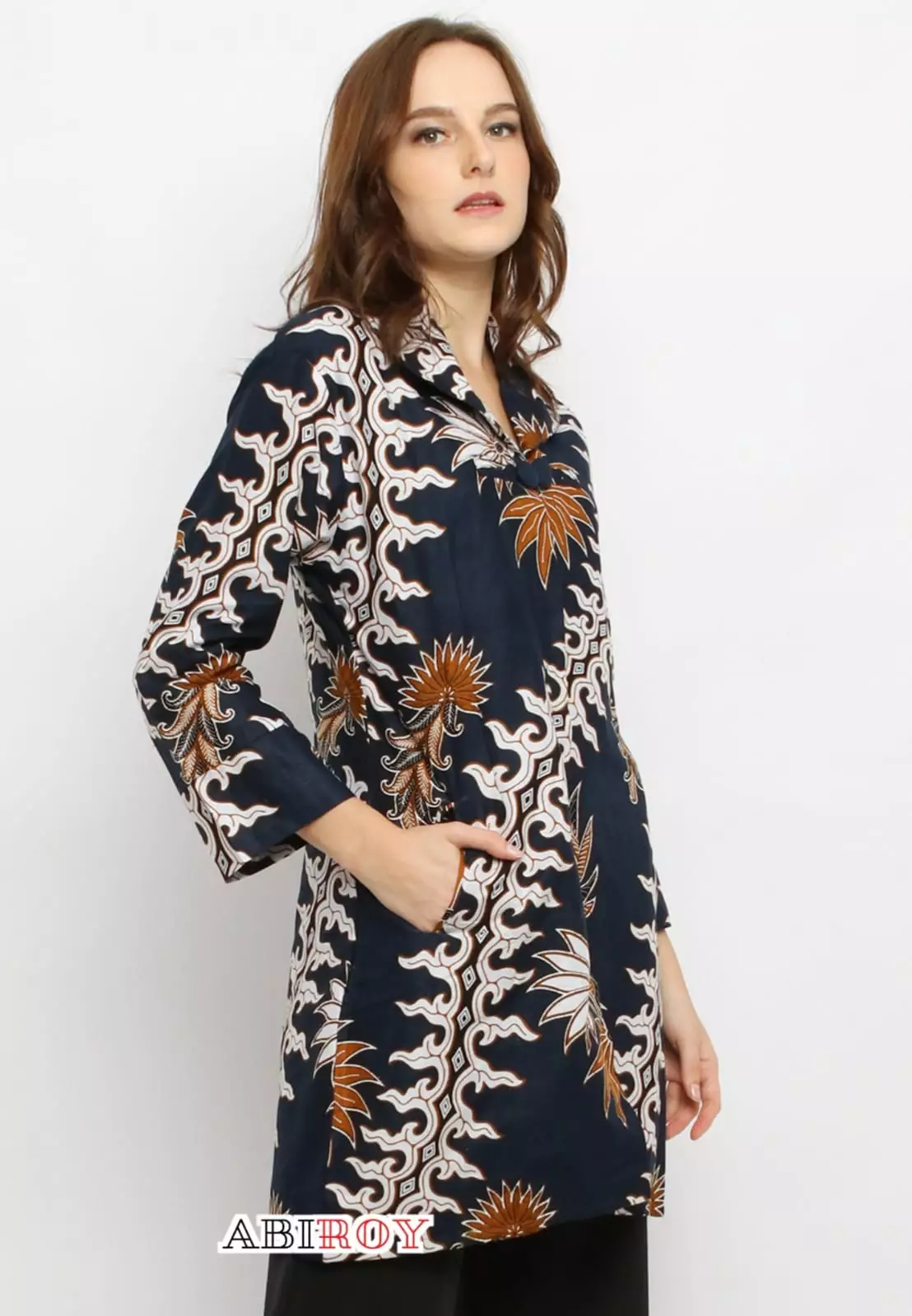 Tunik Batik SalyaNavy Premium