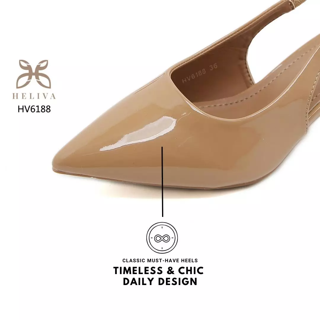 Heliva Quinn High Heels Glossy Sling Back Sol 5cm HV6188