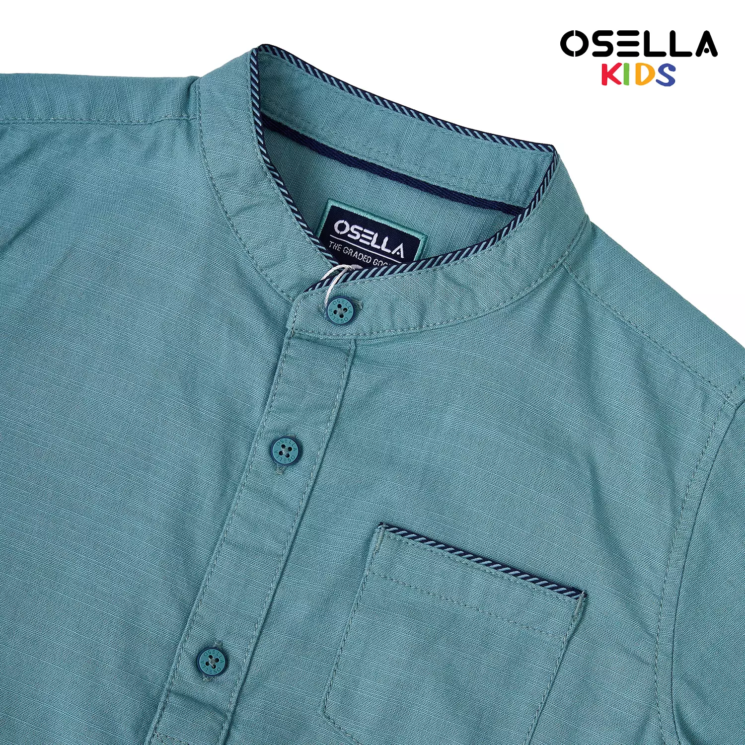 [NEW] Osella Hazza Short Sleeve Shanghai Collared Shirt 2232520419 | Kemeja Lengan Pendek Anak Laki-Laki