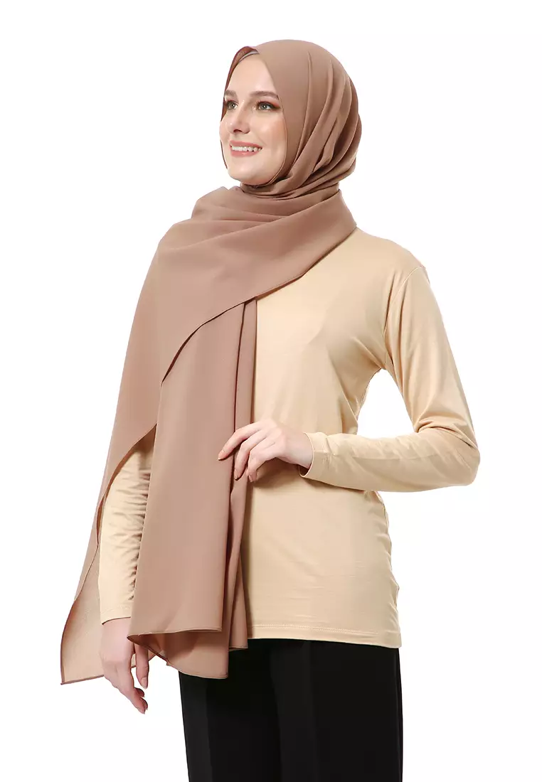 Marit Pashmina Syari Polos Muslimah Wanita Premium High Quality -  Ovaltine