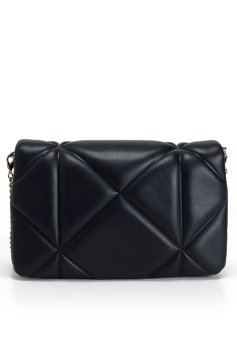 Embossed Quilted Chain Sling Bag (nt)