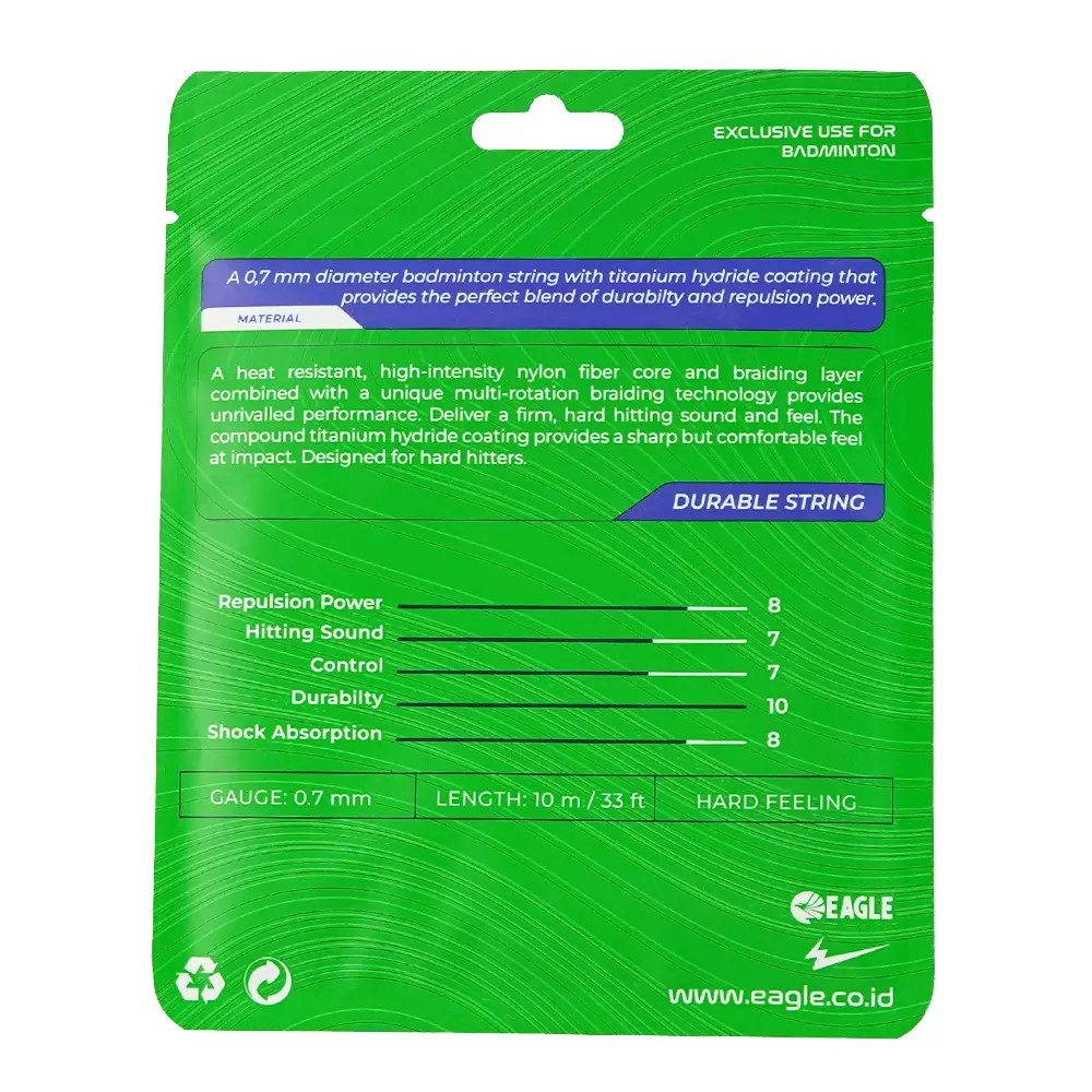 Eagle Badminton String ARC65 TI 0.7MM - CITRUN/VOLT