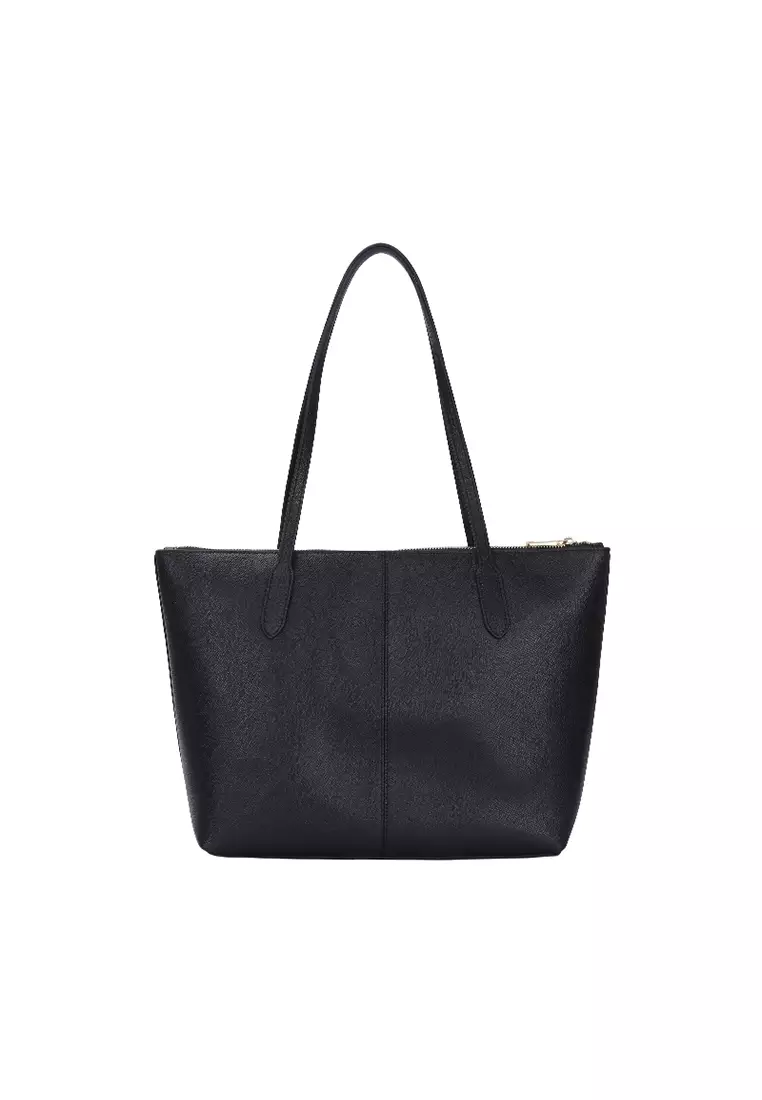 Buy Coach COACH Zip Top Tote 30 Solid Color minimalist Leather