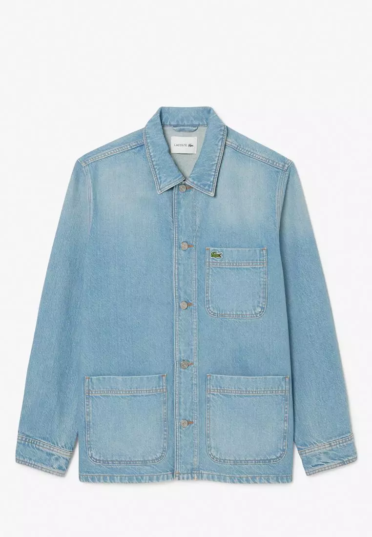 Oversized Cotton Denim Overshirt Jacket