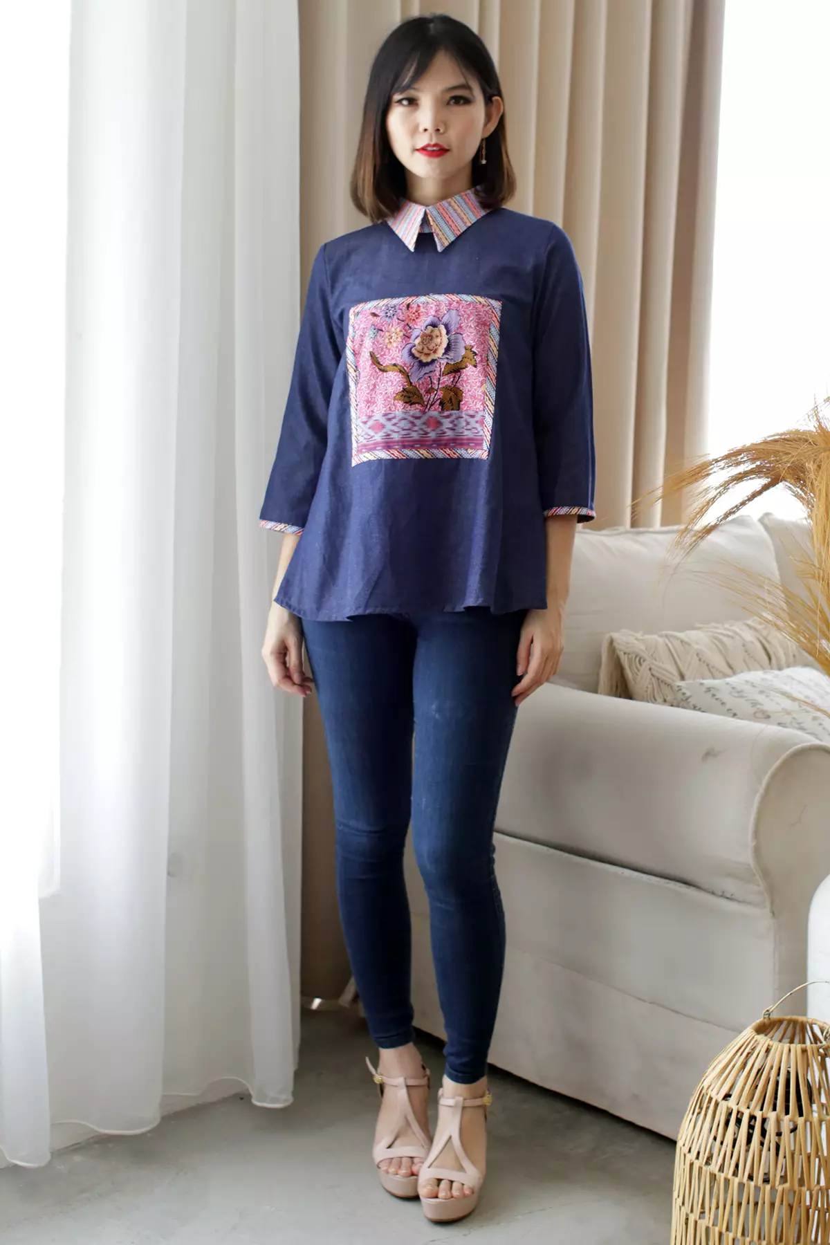 Ayuningrum Denim Jambon Blouse