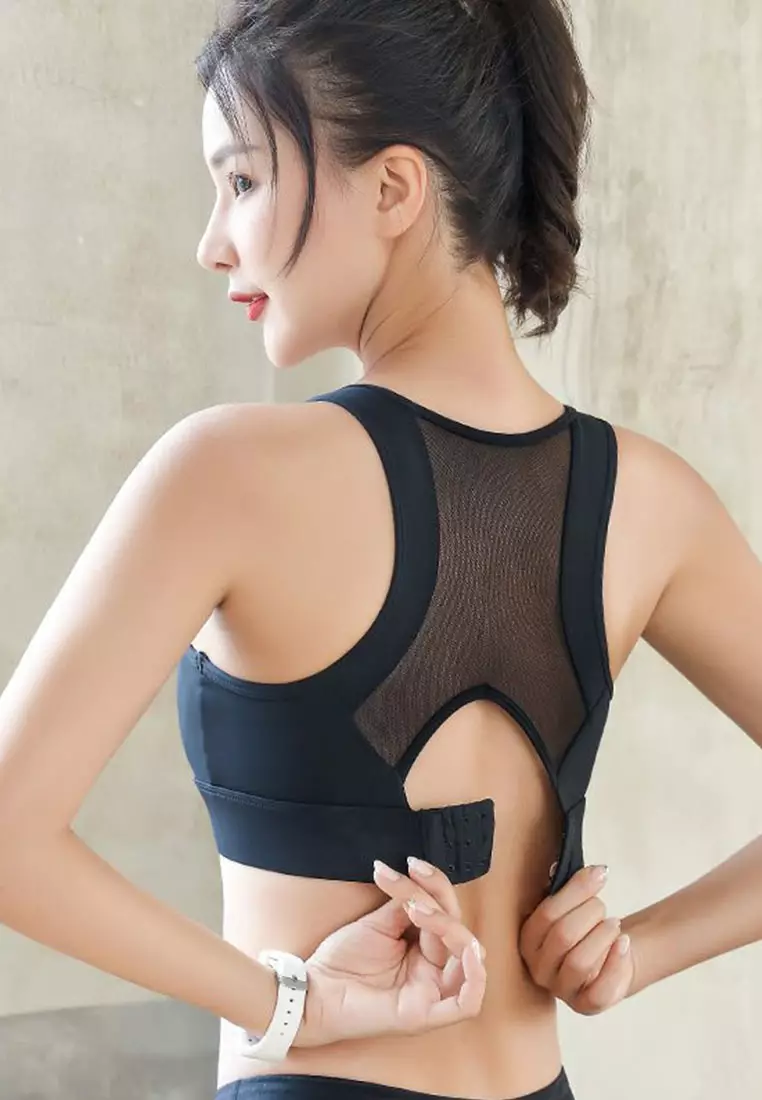 Adjustable Mesh Sports Bra A081018BK