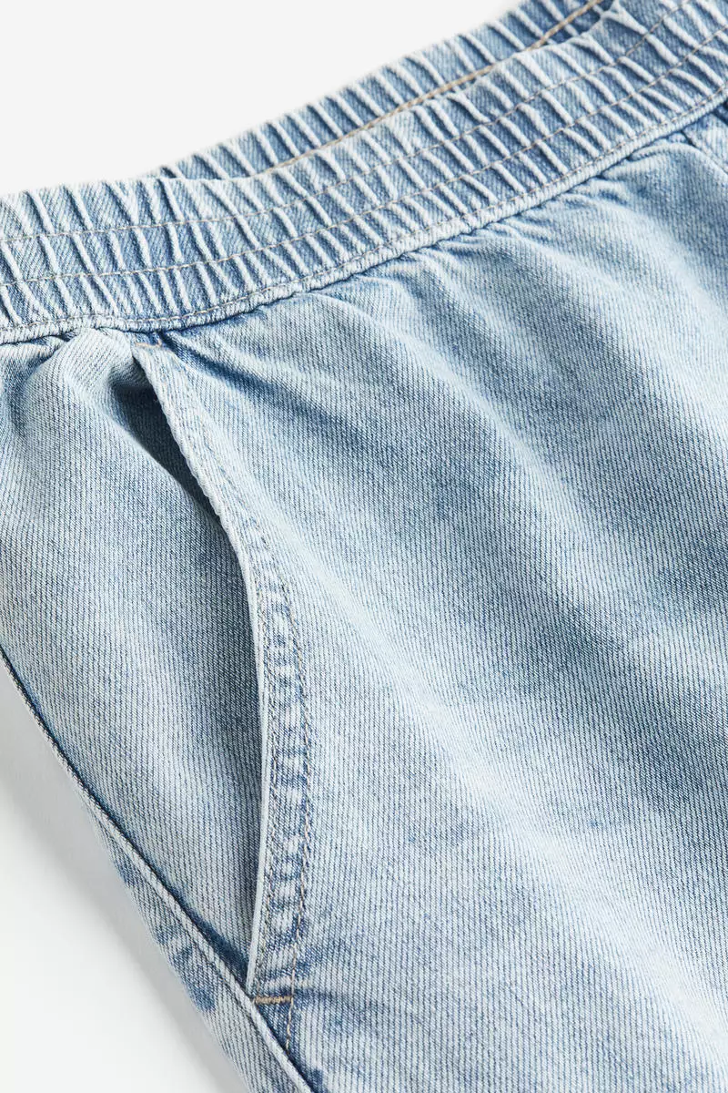 Wide denim joggers