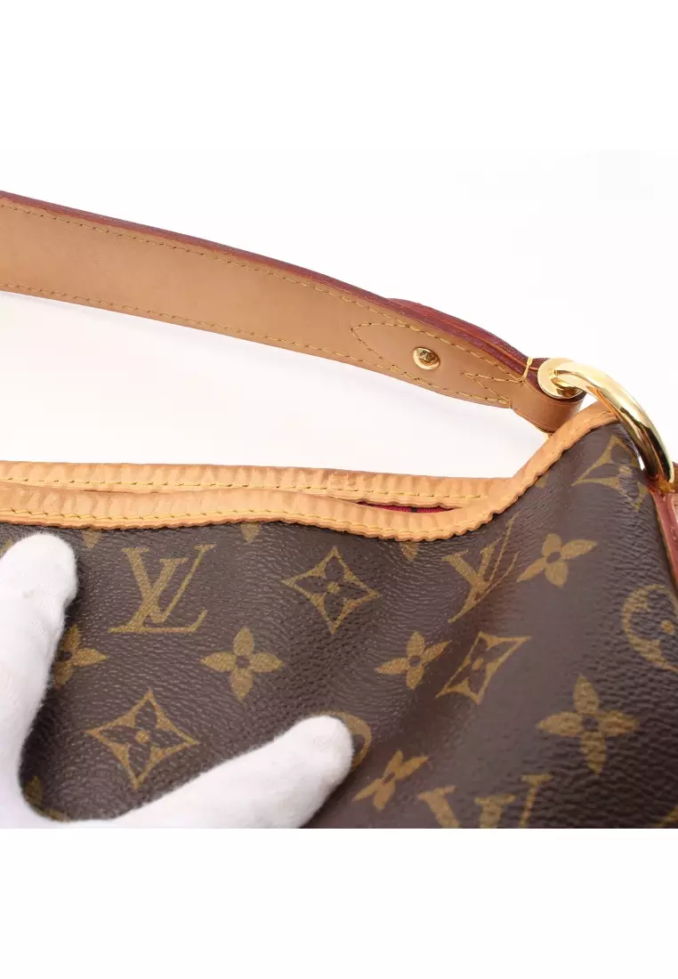 LOUIS VUITTON Monogram Delightful PM Gold Buckle Shoulder Bag Brown