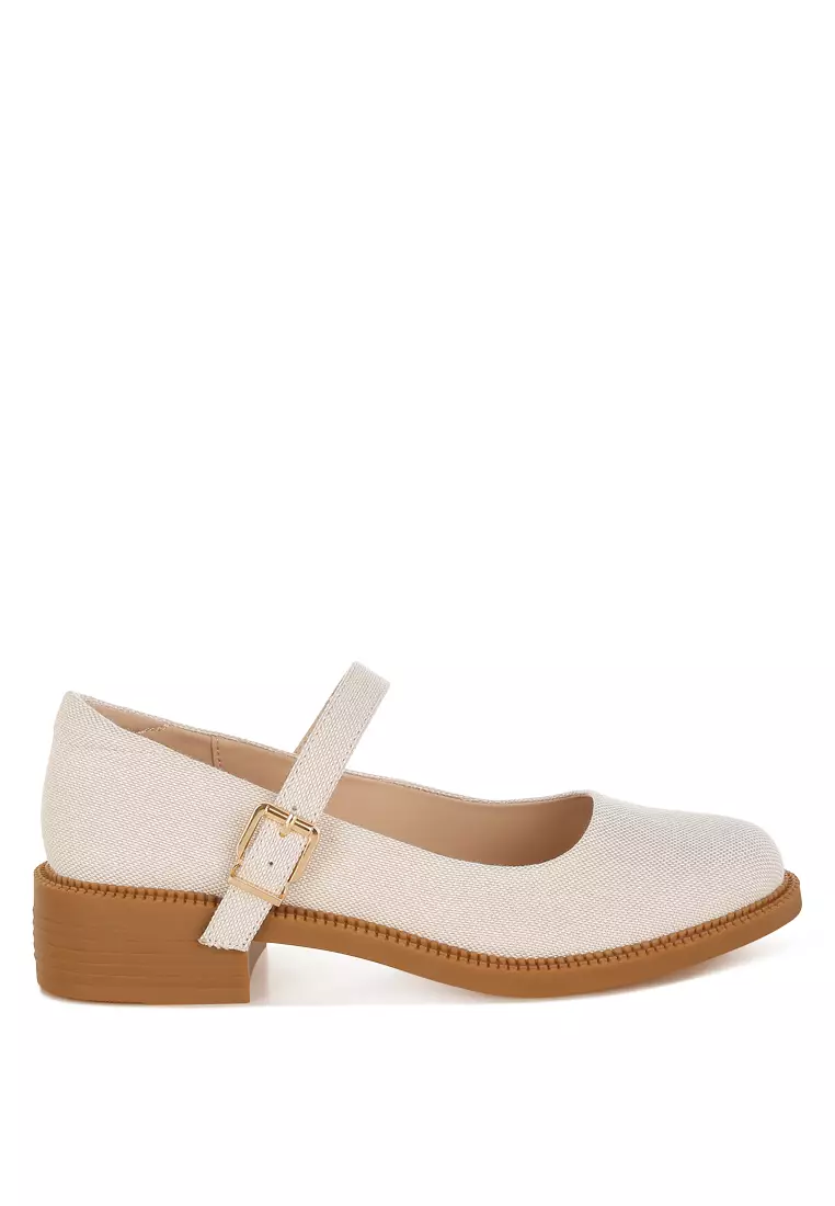 Discount on London Rag  shoes - SKU: Canvas Mary Jane Shoes in Beige