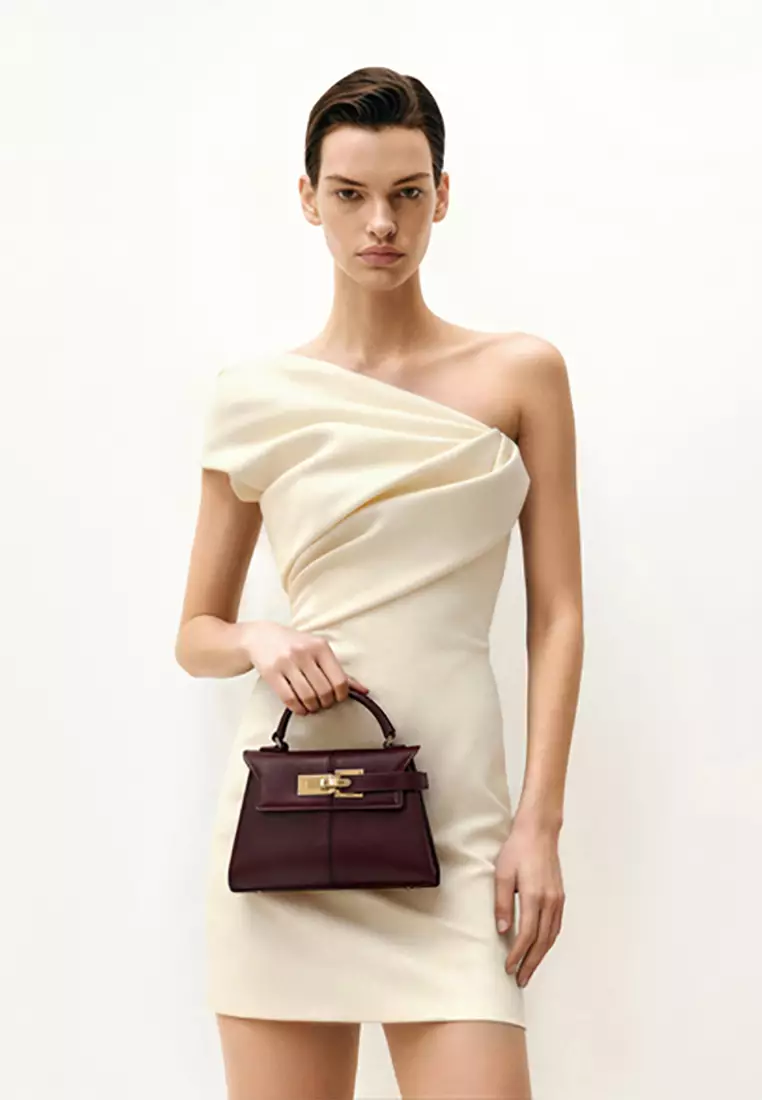 Elise Top Handle Bag - Burgundy