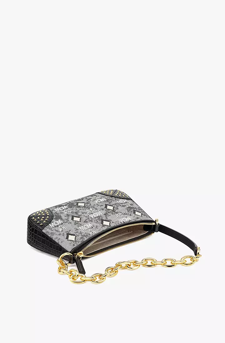 Buy MCM Shoulder Bag in Studded Vintage Monogram Jacquard 2025
