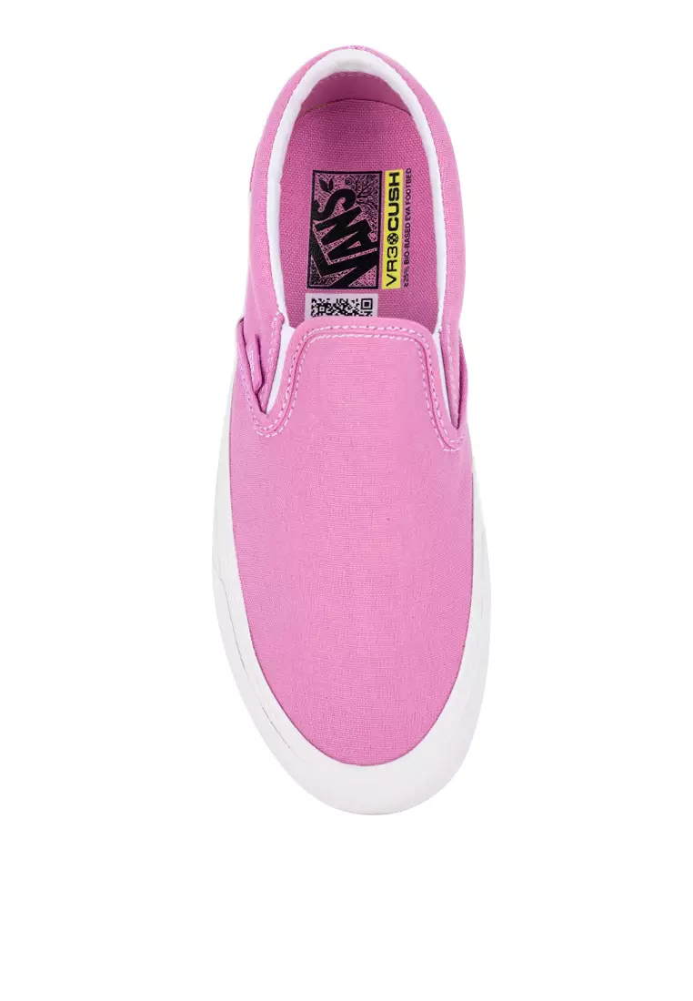 Pink suede hotsell vans slip on