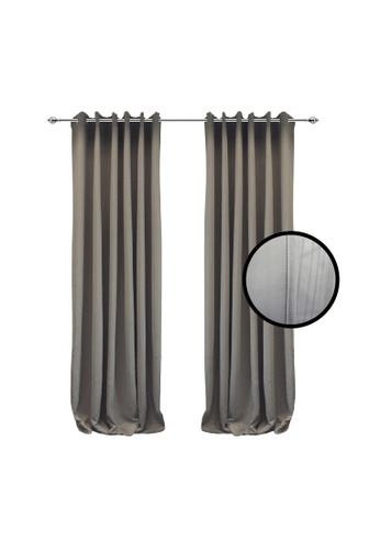 Niki Cains grey Niki Cains Essen Embossed Sunout Eyelet Curtain 4F1BFHL7B32CEAGS_1