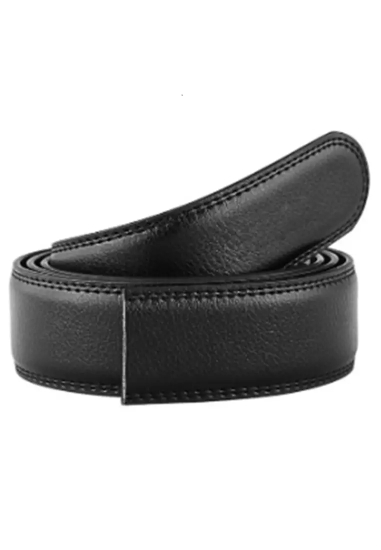 Nuby Tali Ikat Pinggang Gesper Unisex Material Kulit Pola Crocodile Desain Elegan ORIGINAL - Black