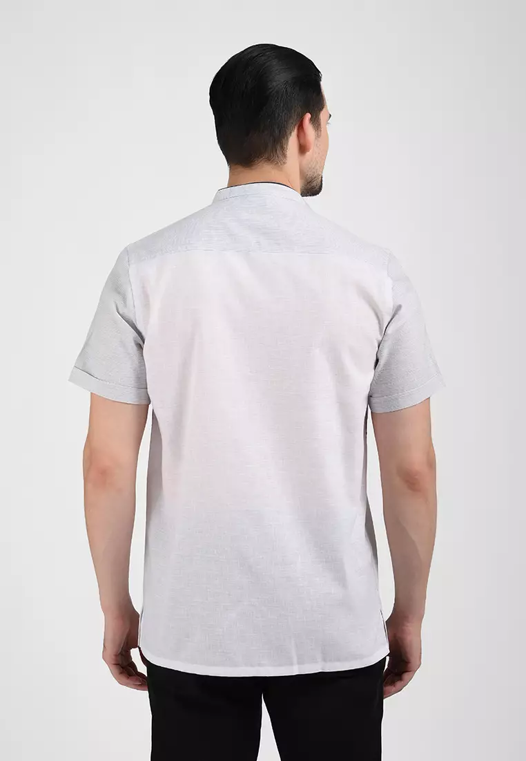 MOC Kemeja Koko Lengan Pendek Pria IBRA-WHITE