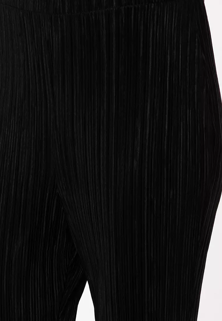 Plisse Flare Trousers