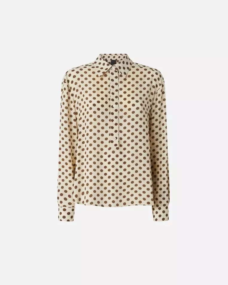 Buy Pinko Polka dot polo shirt with long sleeves in crepe