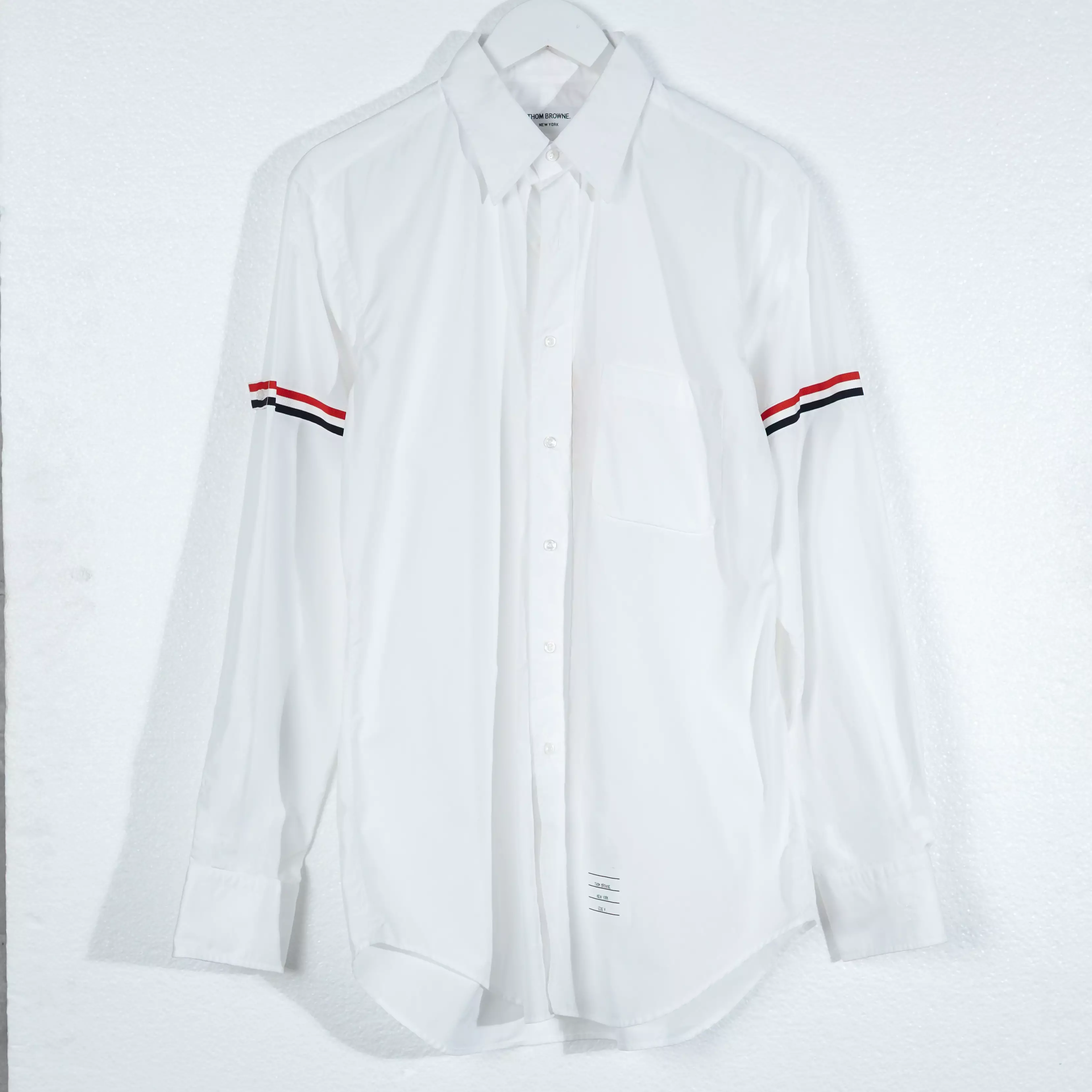 Kemeja THOM BROWNE GROSGRAIN ARMBAND WHITE LONG SHIRT 100% ORIGINAL