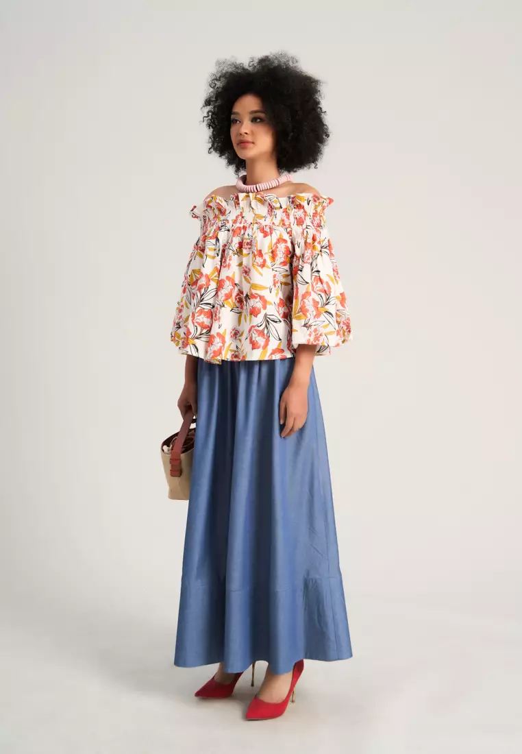 Light Blue Cotton Skirt