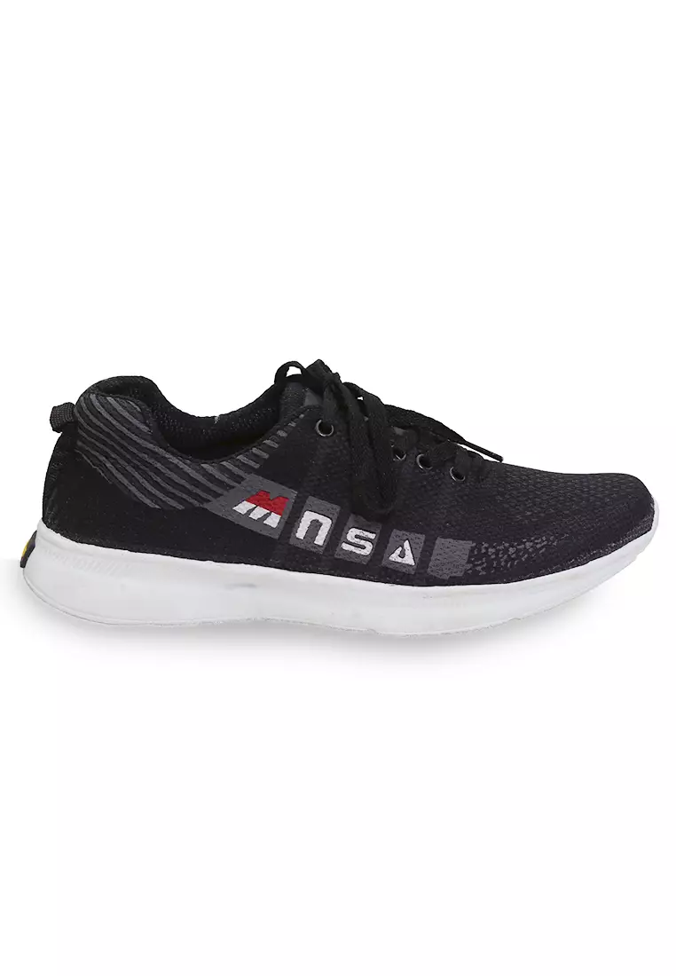 Ahya Sepatu Sneakers Tali Pria Wanita Desain MNSA Sporty Shoes Material Canvas ORIGINAL - Black