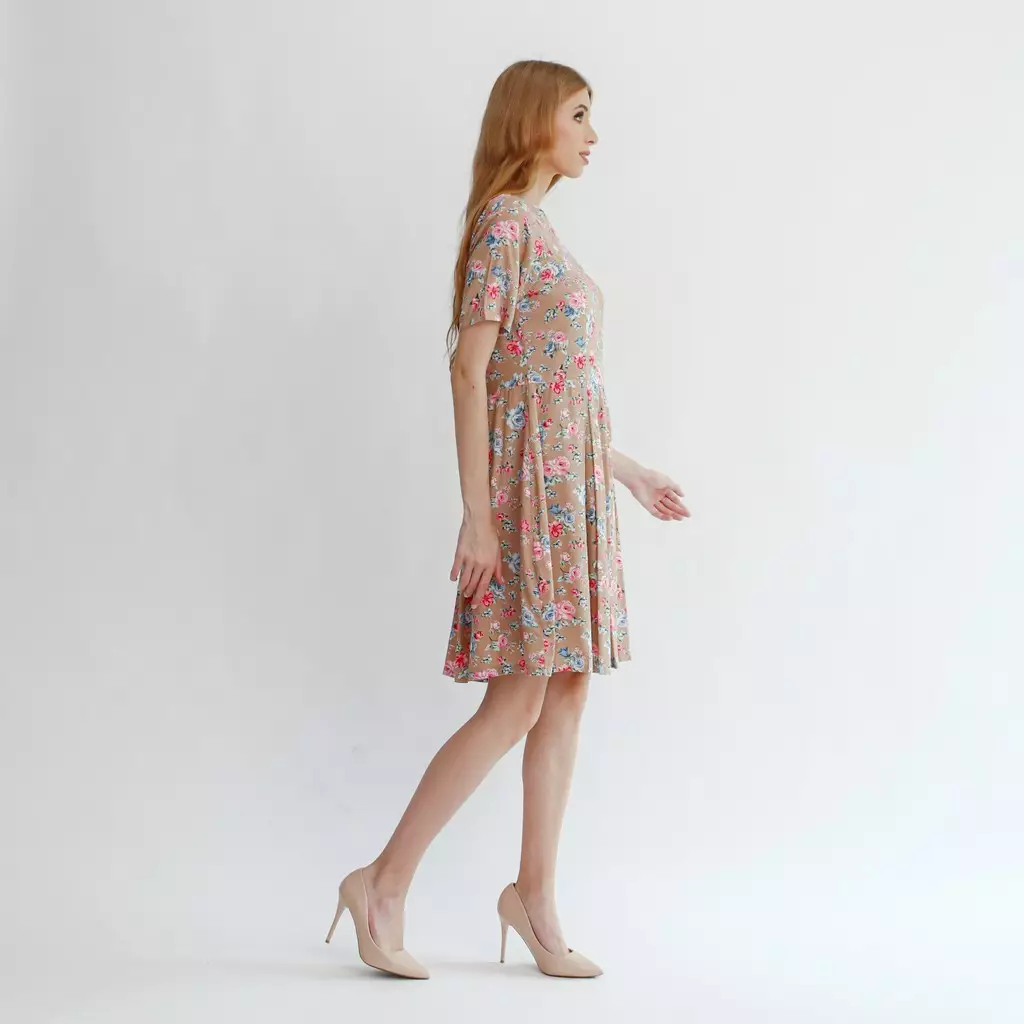 Sophistix Maddie Dress In Brown Print