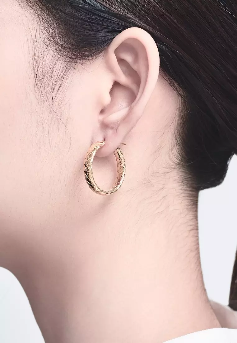 Gold braided sales hoop earrings