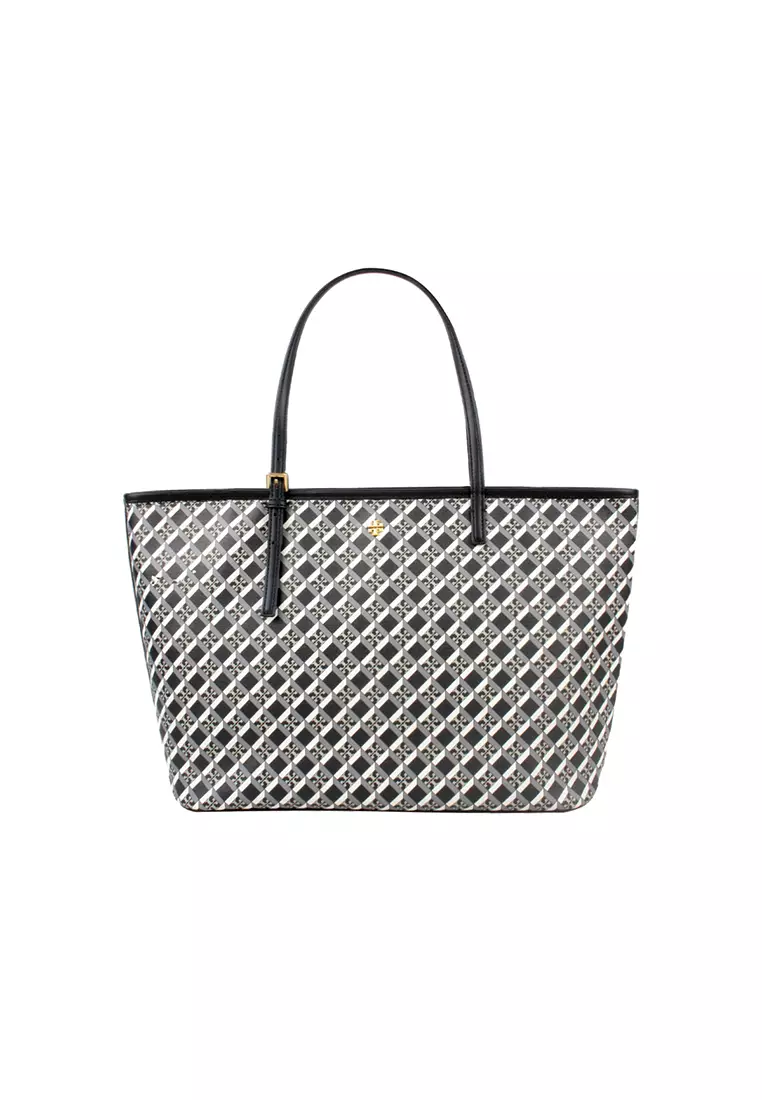 Tory burch black and white sale tote