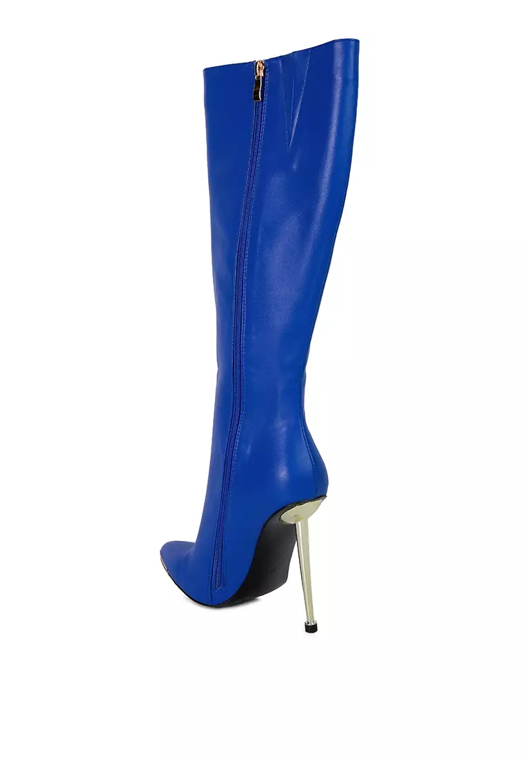 Blue calf length best sale boots