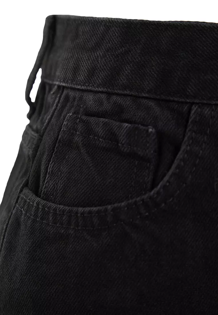 Denim Skirt with Button Closure