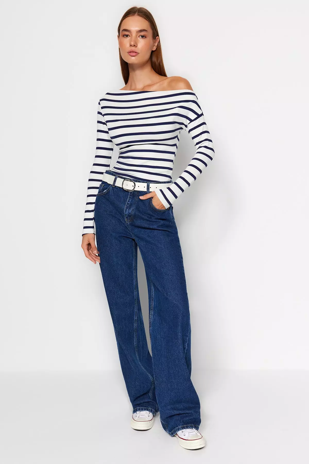 Striped Asymmetrical Top