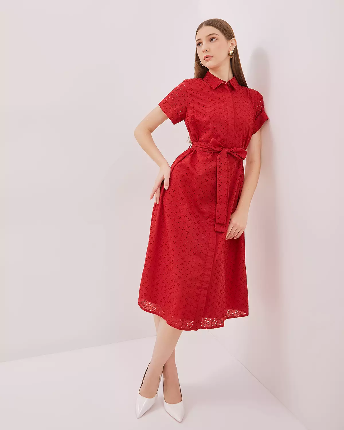 WOMEN'S RED MIDI DRESS