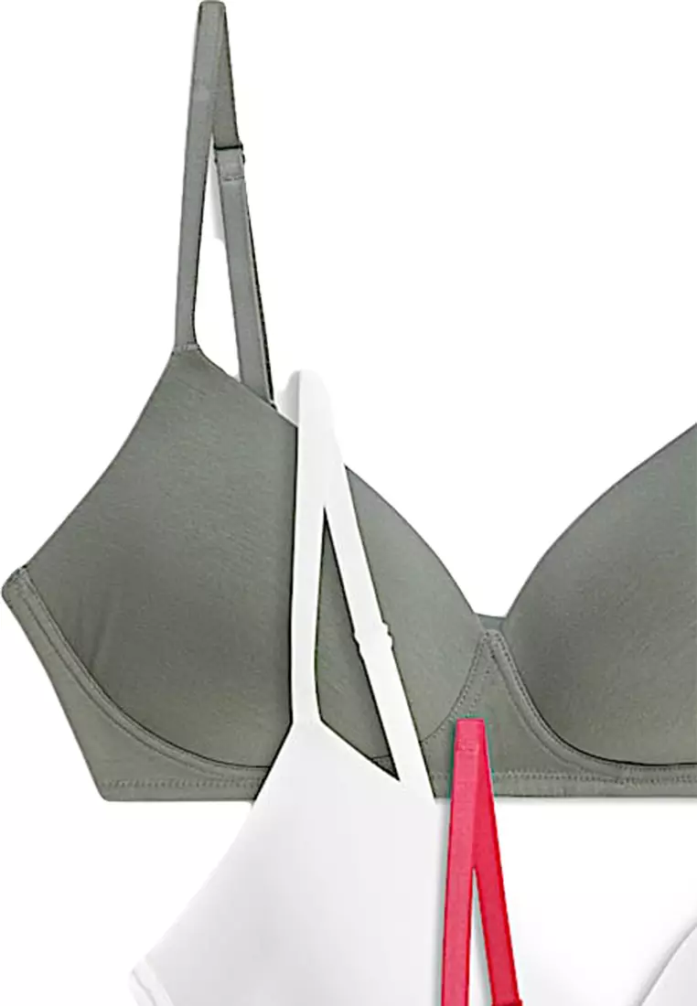 3Pk Cotton Rich Non Wired T-Shirt Bras