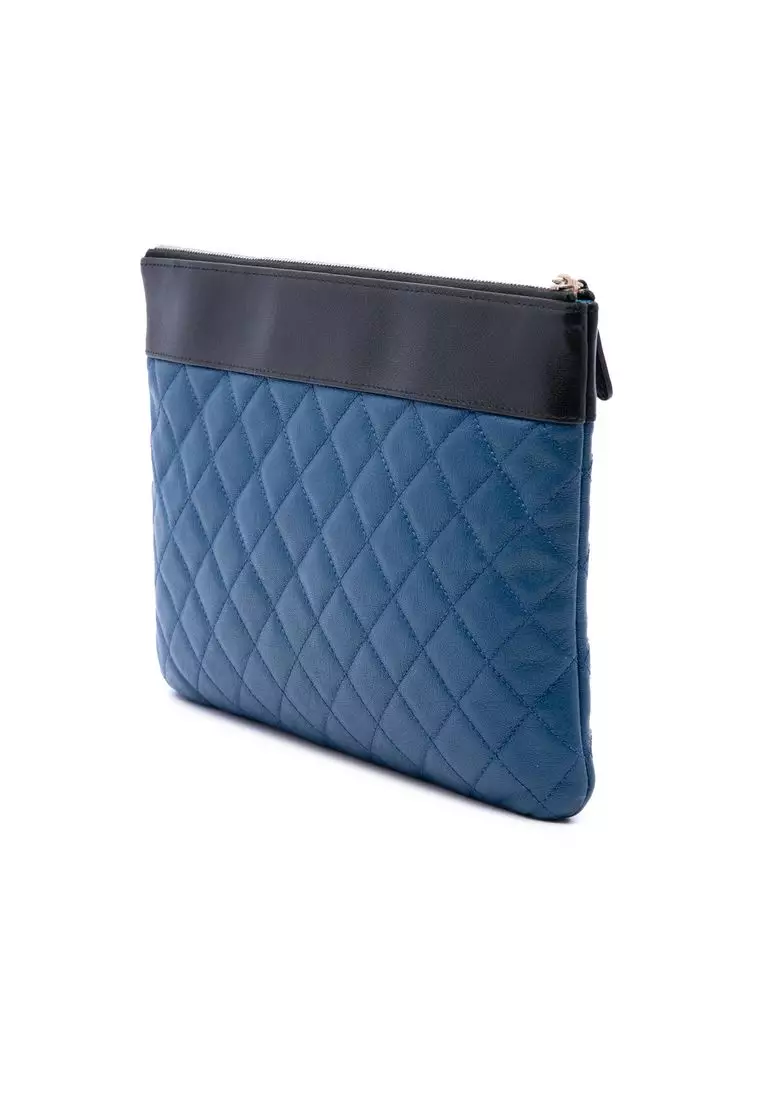 Pre-Loved Chanel Medium Bicolor Quilted Sheepskin Mademoiselle O Case Clutch