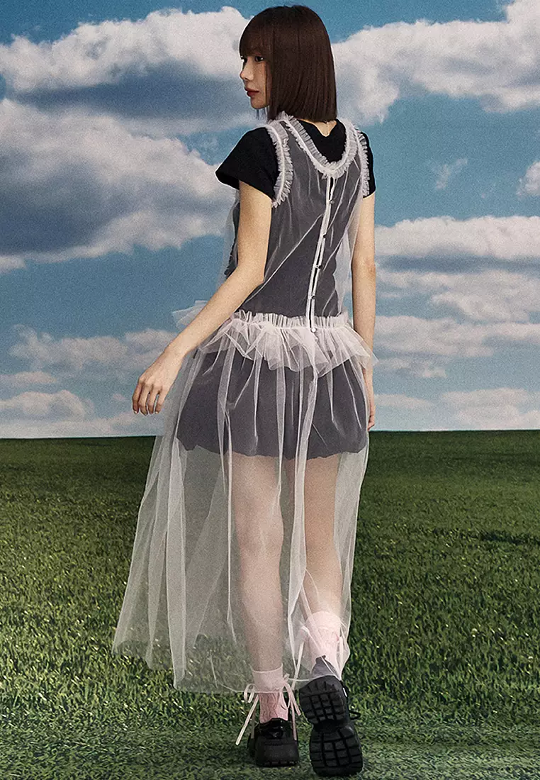 Frill Sheer Dress