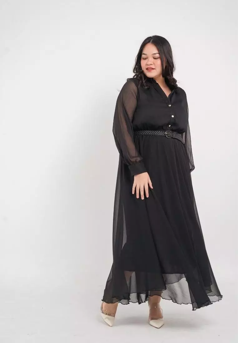 Plus Size Party Dress Lunar Black