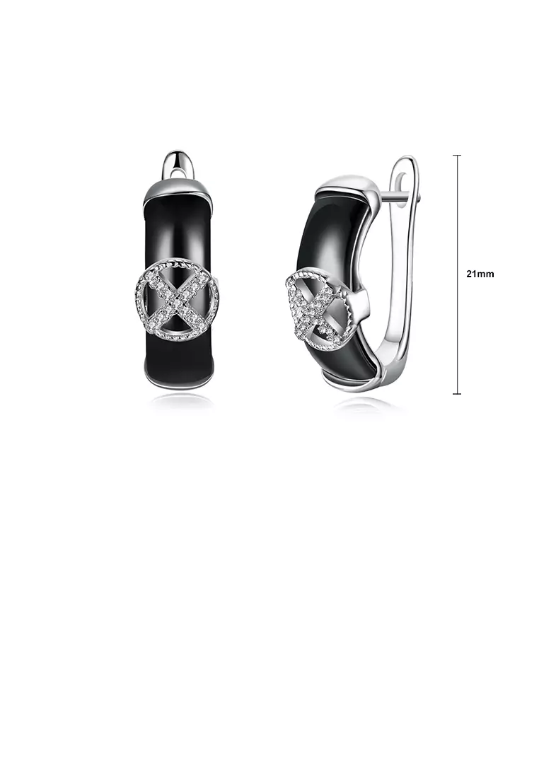 Black store ceramic earrings