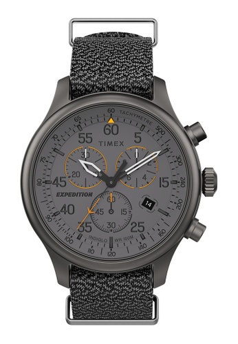 Timex grey Timex Expedition Field Chronograph 43mm - Gray Case & Fabric Strap (TW2T72900) 9896DAC36C84C4GS_1