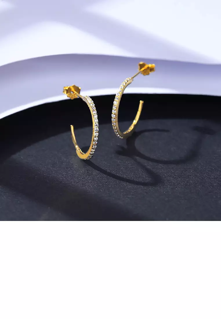 Buy SOEOES 925 Sterling Silver Plated Gold Simple Temperament C