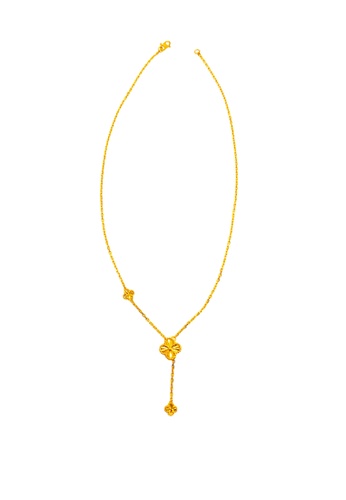 Merlin Goldsmith gold Merlin Goldsmith 22K 916 Gold Elegant Dangle Clover Necklace (18 Inches / 46cm) B36C1AC44B3BA0GS_1