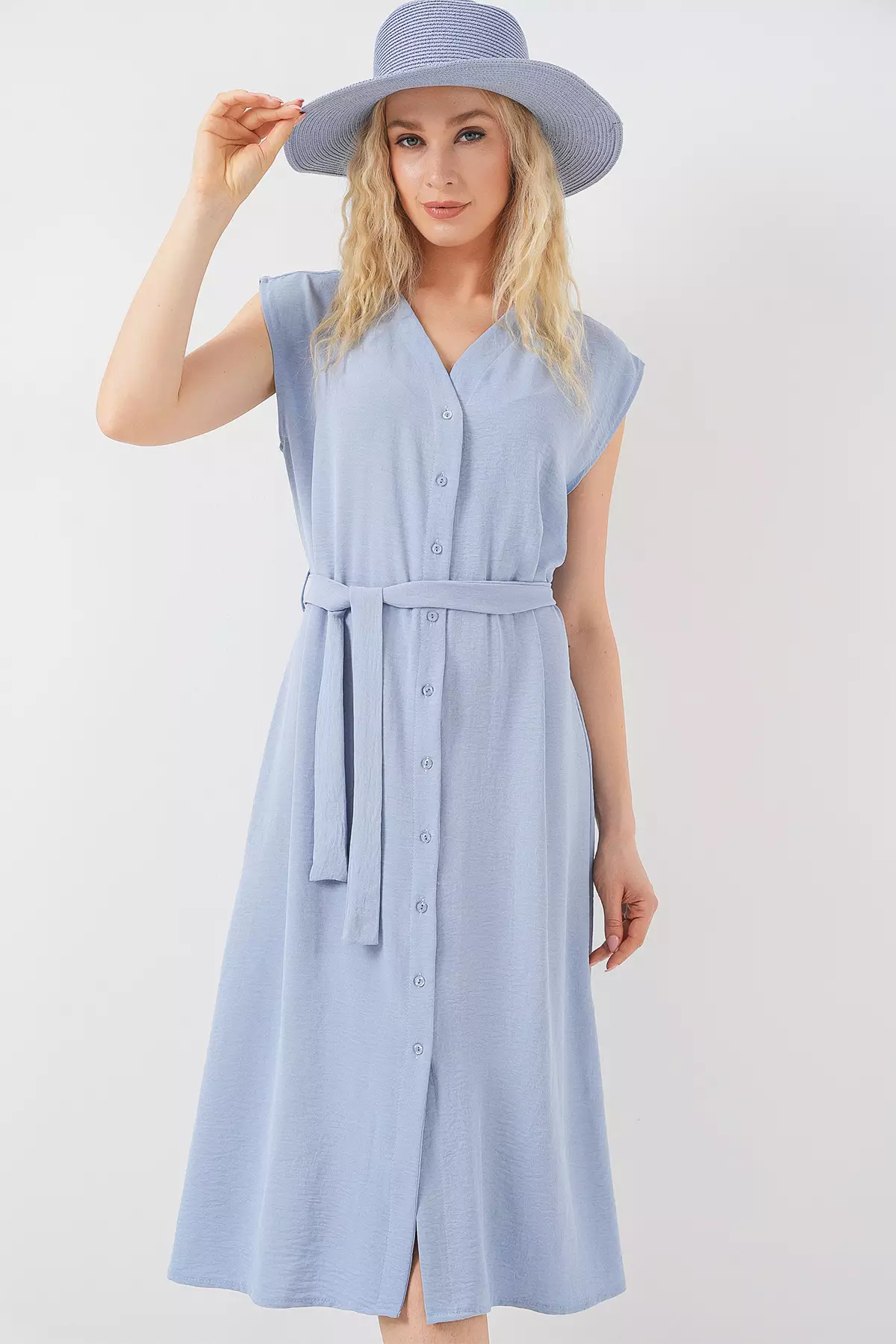 Sleeveless Belted Aerobin Dress