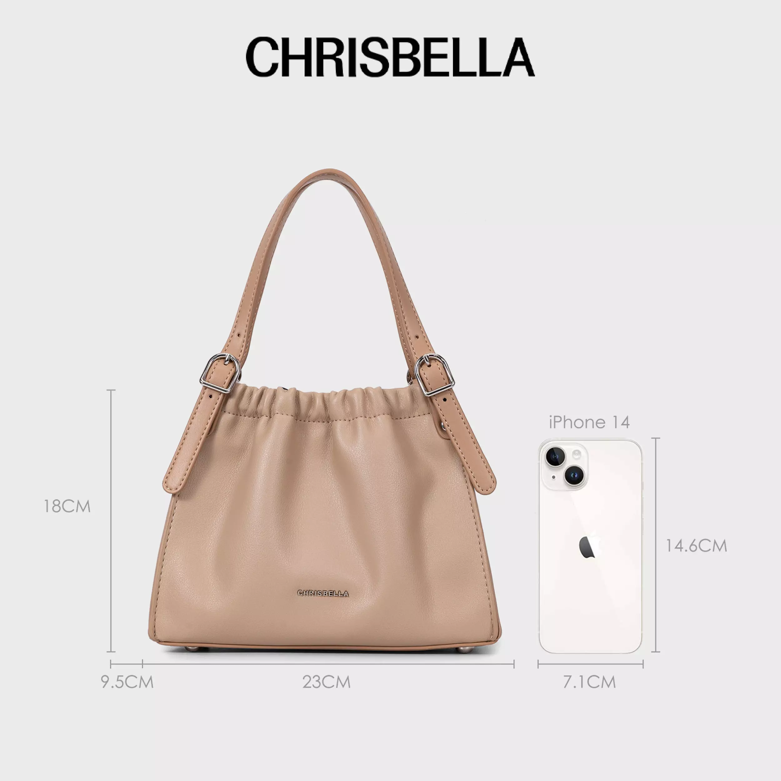 CHRISBELLA BELLE CLOUD BAG - BEIGE